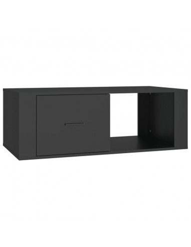 Tavolino da Salotto Nero 100x50,5x35 cm in Legno Multistrato