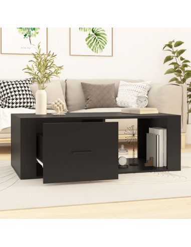 Tavolino da Salotto Nero 100x50,5x35 cm in Legno Multistrato