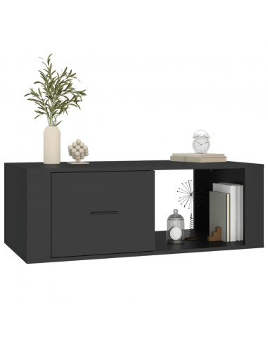 Tavolino da Salotto Nero 100x50,5x35 cm in Legno Multistrato