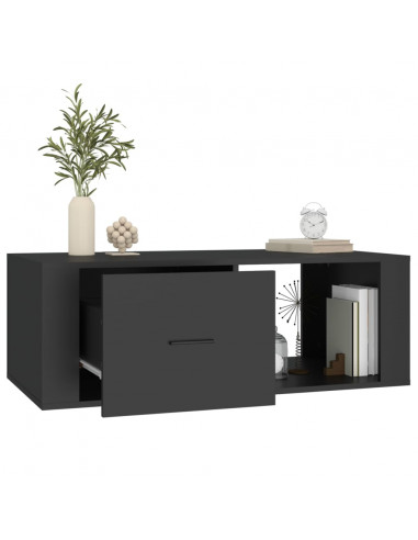 Tavolino da Salotto Nero 100x50,5x35 cm in Legno Multistrato