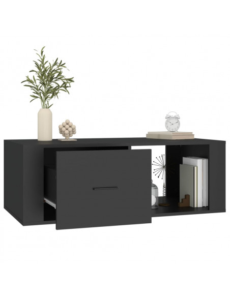 Tavolino da Salotto Nero 100x50,5x35 cm in Legno Multistrato