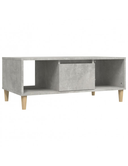 Tavolino Salotto Grigio Cemento 90x50x36,5 cm Legno Multistrato