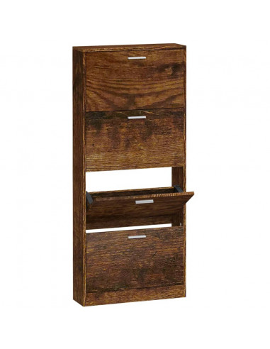 Scarpiera Rovere Fumo 59x17x150 cm in Legno Multistrato