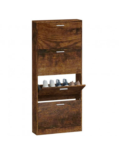 Scarpiera Rovere Fumo 59x17x150 cm in Legno Multistrato