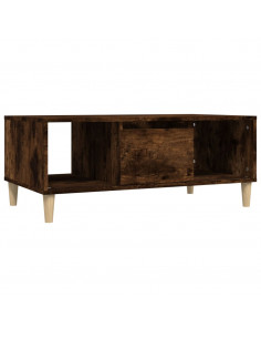 Tavolino da Salotto Rovere Fumo 90x50x36,5 cm Legno Multistrato 2