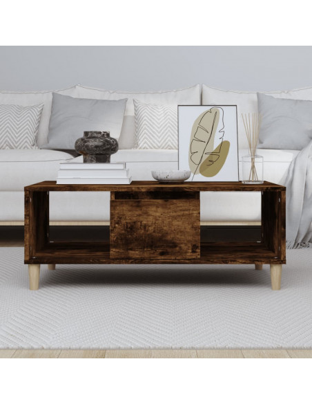 Tavolino da Salotto Rovere Fumo 90x50x36,5 cm Legno Multistrato