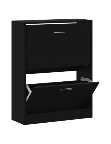 Scarpiera Nera 63x24x81 cm in Legno Multistrato