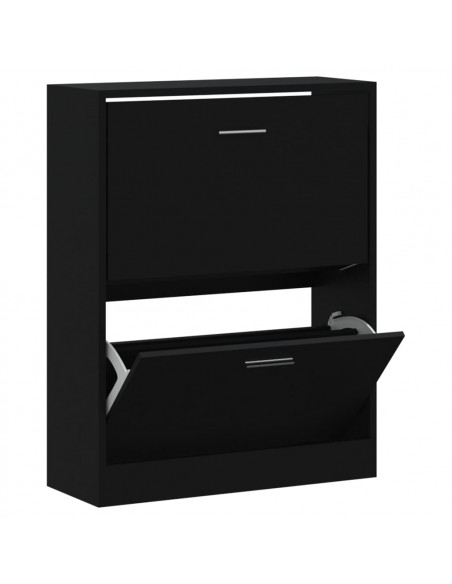 Scarpiera Nera 63x24x81 cm in Legno Multistrato
