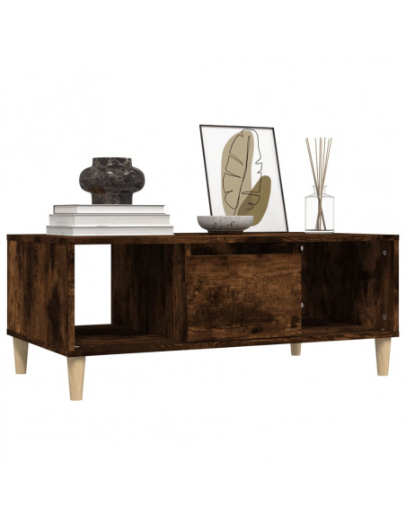 Tavolino da Salotto Rovere Fumo 90x50x36,5 cm Legno Multistrato