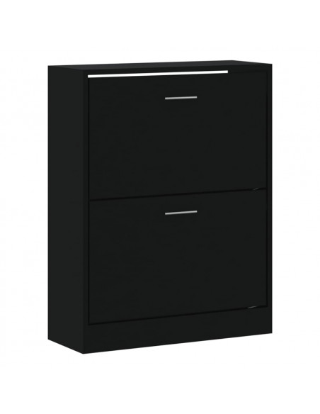 Scarpiera Nera 63x24x81 cm in Legno Multistrato