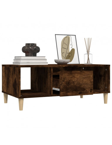 Tavolino da Salotto Rovere Fumo 90x50x36,5 cm Legno Multistrato