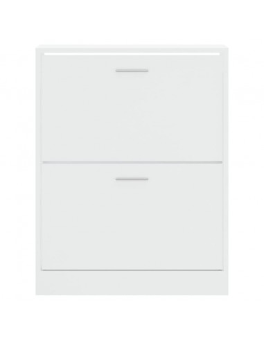 Scarpiera Bianco Lucido 63x24x81 cm in Legno Multistrato