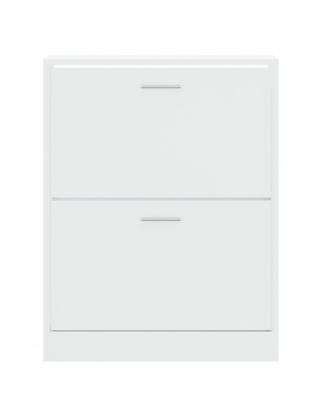 Scarpiera Bianco Lucido 63x24x81 cm in Legno Multistrato