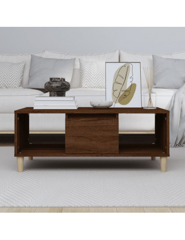 Tavolino da Salotto Rovere Marrone 90x50x36,5 cm in Multistrato