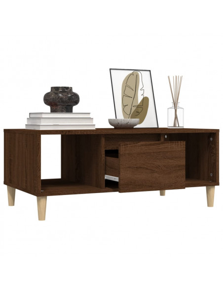 Tavolino da Salotto Rovere Marrone 90x50x36,5 cm in Multistrato