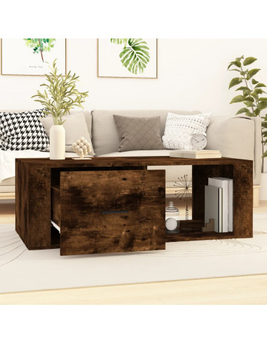 Tavolino da Salotto Rovere Fumo 100x50,5x35cm Legno Multistrato