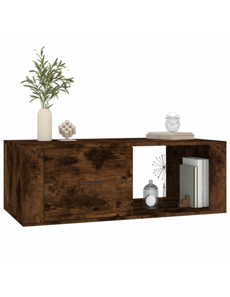 Tavolino da Salotto Rovere Fumo 100x50,5x35cm Legno Multistrato
