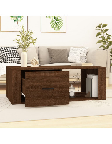 Tavolino Salotto Rovere Marrone 100x50,5x35cm Legno Multistrato