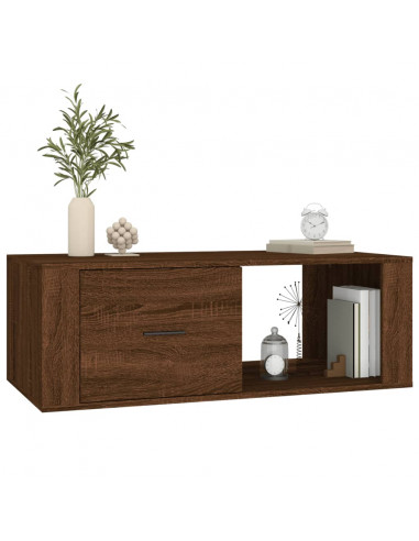 Tavolino Salotto Rovere Marrone 100x50,5x35cm Legno Multistrato