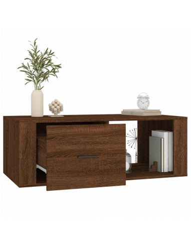 Tavolino Salotto Rovere Marrone 100x50,5x35cm Legno Multistrato