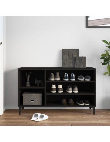 Scarpiera Nera 102x36x60 cm in Legno Multistrato