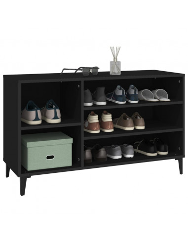 Scarpiera Nera 102x36x60 cm in Legno Multistrato