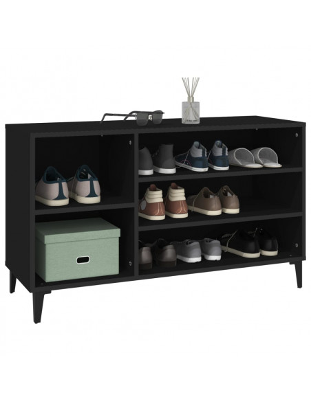 Scarpiera Nera 102x36x60 cm in Legno Multistrato