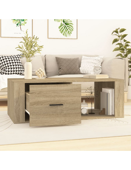 Tavolino Salotto Rovere Sonoma 100x50,5x35 cm Legno Multistrato