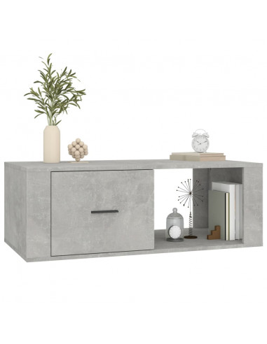 Tavolino Salotto Grigio Cemento 100x50,5x35cm Legno Multistrato