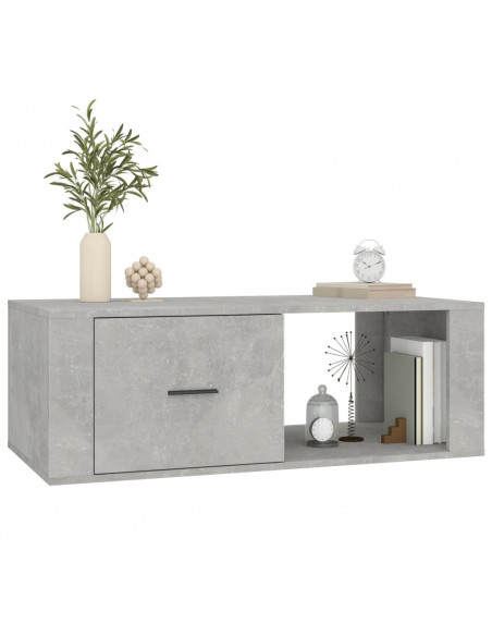 Tavolino Salotto Grigio Cemento 100x50,5x35cm Legno Multistrato
