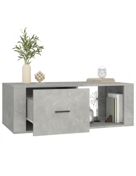 Tavolino Salotto Grigio Cemento 100x50,5x35cm Legno Multistrato