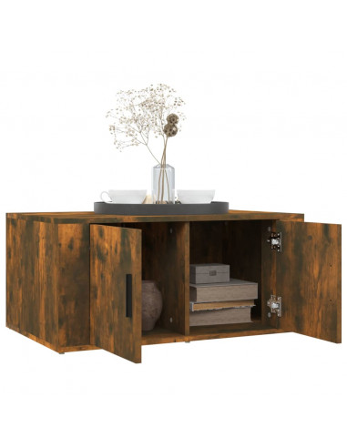 Tavolino da Salotto Rovere Fumo 80x50x36 cm Legno Multistrato