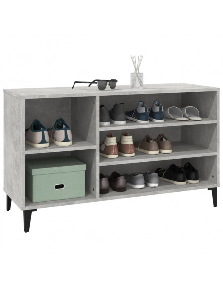 Scarpiera Grigio Cemento 102x36x60 cm in Legno Multistrato