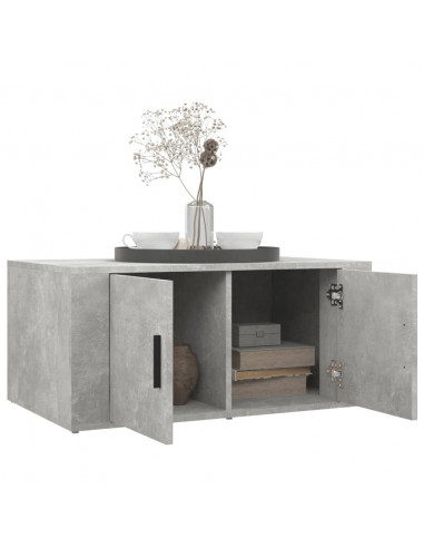 Tavolino Salotto Grigio Cemento 80x50x36 cm Legno Multistrato