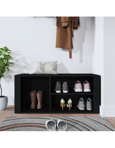 Scarpiera Nero 100x35x45 cm in Legno Multistrato