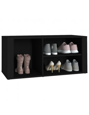 Scarpiera Nero 100x35x45 cm in Legno Multistrato