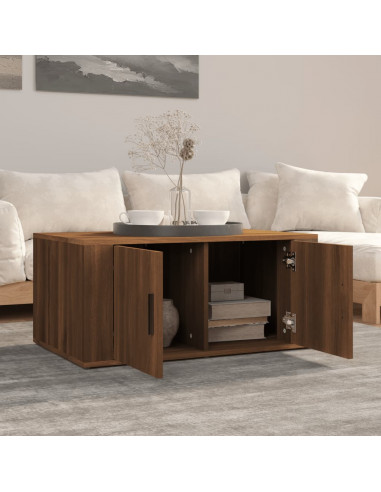 Tavolino da Salotto Rovere Marrone 80x50x36cm Legno Multistrato
