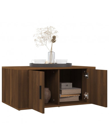 Tavolino da Salotto Rovere Marrone 80x50x36cm Legno Multistrato