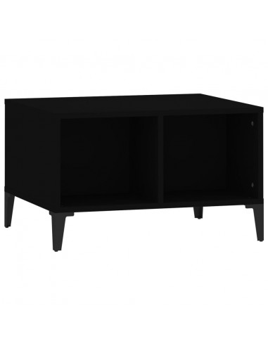 Tavolino da Salotto Nero 60x50x36,5 cm in Legno Multistrato