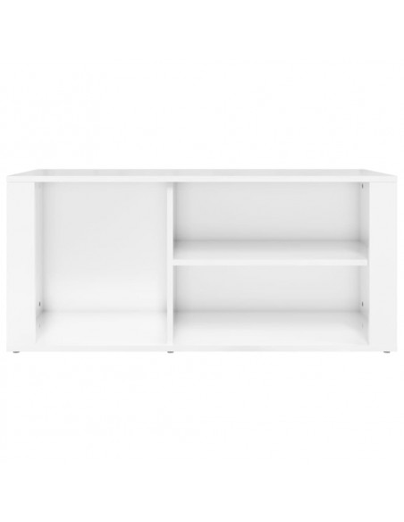 Scarpiera Bianco Lucido 100x35x45 cm in Legno Multistrato