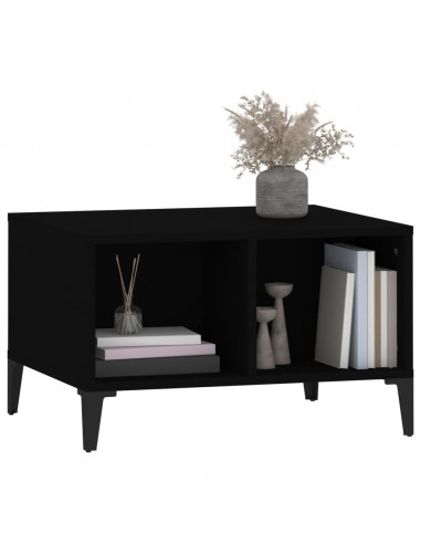 Tavolino da Salotto Nero 60x50x36,5 cm in Legno Multistrato