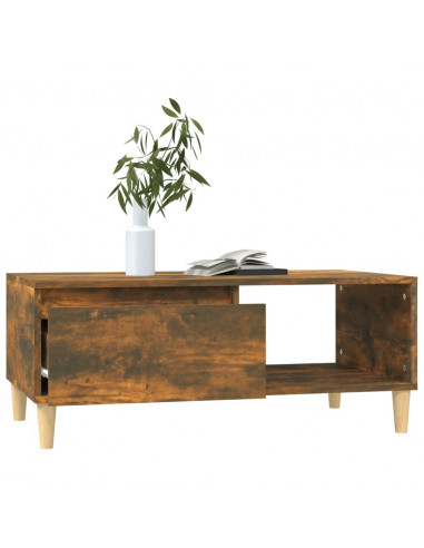 Tavolino da Salotto Rovere Fumo 90x50x36,5 cm Legno Multistrato