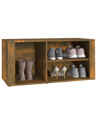 Scarpiera Rovere Fumo 100x35x45 cm in Legno Multistrato