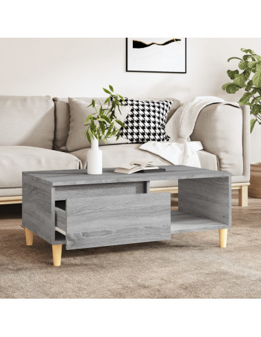 Tavolino Salotto Grigio Sonoma 90x50x36,5 cm Legno Multistrato