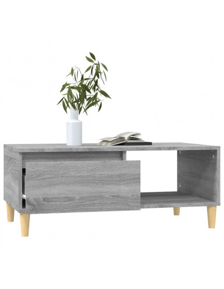 Tavolino Salotto Grigio Sonoma 90x50x36,5 cm Legno Multistrato