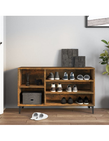 Scarpiera Rovere Fumo 102x36x60 cm in Legno Multistrato