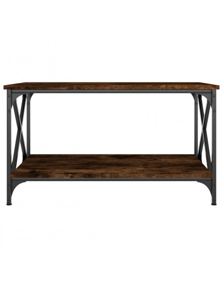 Tavolino Rovere Fumo 80x50x45 cm in Legno Multistrato e Ferro