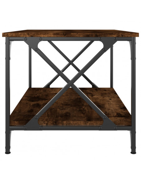 Tavolino Rovere Fumo 80x50x45 cm in Legno Multistrato e Ferro