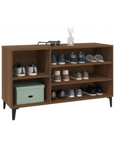 Scarpiera Rovere Marrone 102x36x60 cm in Legno Multistrato