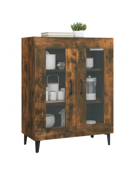 Credenza Rovere Fumo 69,5x34x90 cm in Legno Multistrato